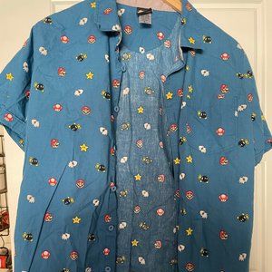SUPER MARIO Polo Button Shirt size large men’s